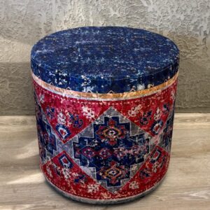 Kilim Desenli Dekoratif Yuvarlak Puf