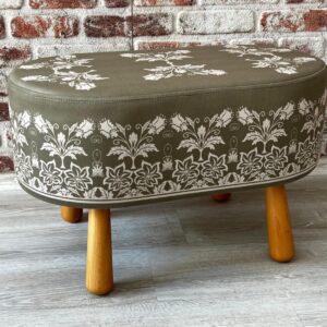 Buket Desenli Dekoratif Oval Puf