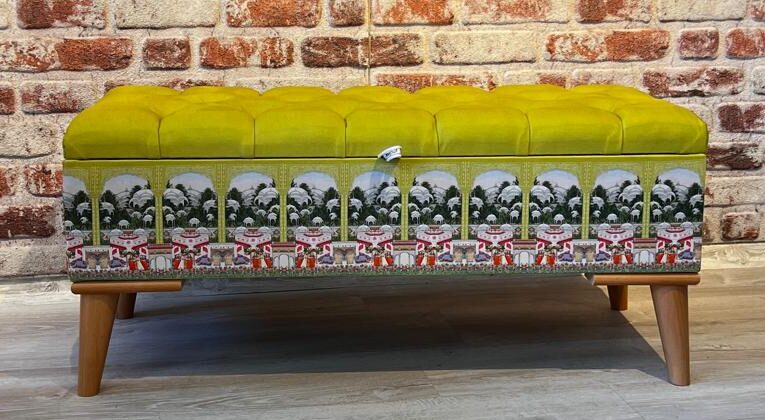 Harem Desenli Sandıklı Dekoratif Puf