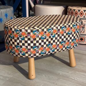 Fancy Desenli Dekoratif Oval Puf