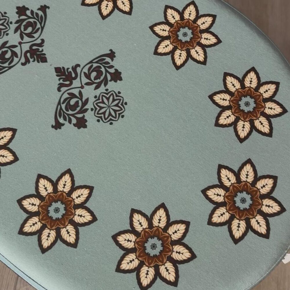 Papatya Desenli Dekoratif Oval Puf - Görsel 4