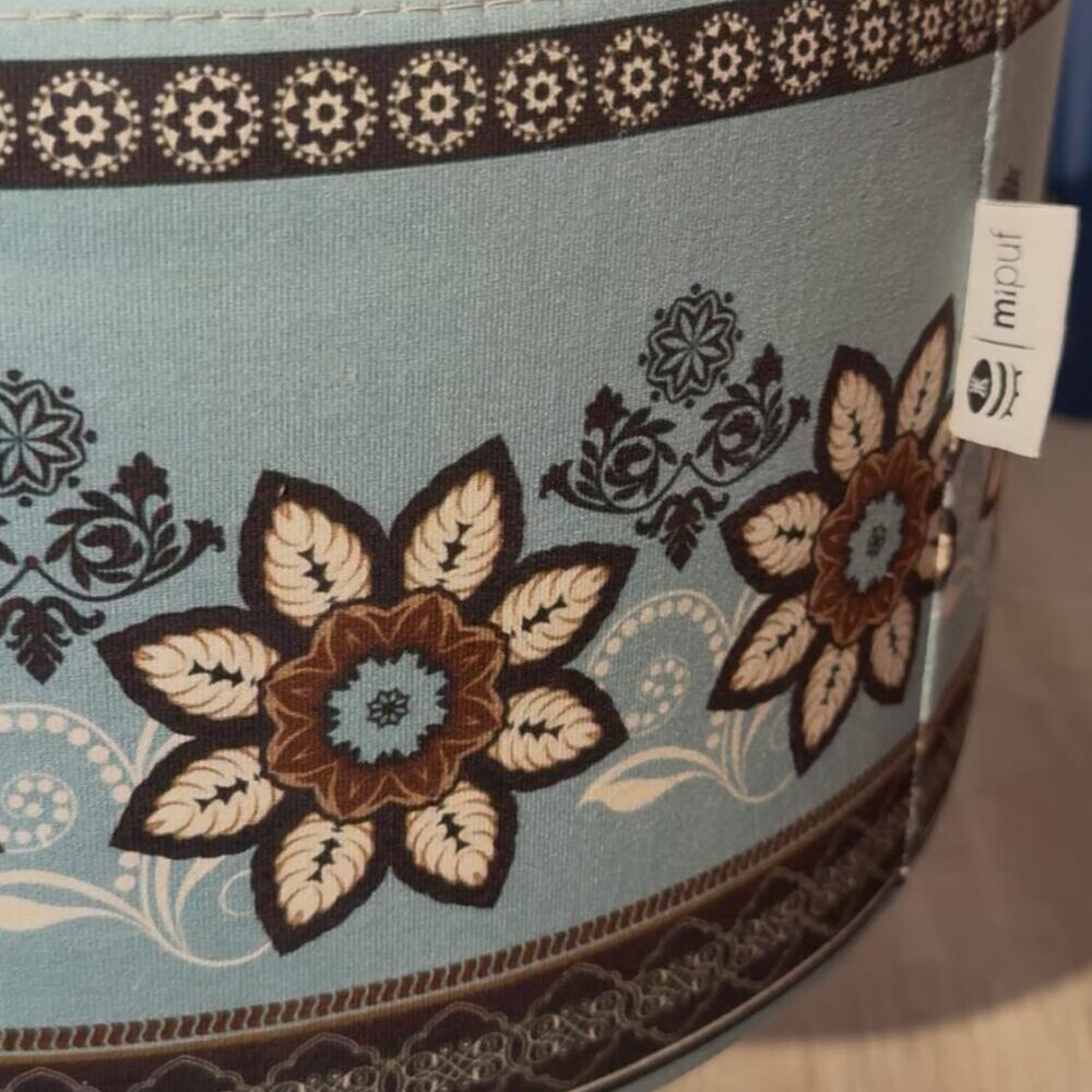 Papatya Desenli Dekoratif Oval Puf - Görsel 3