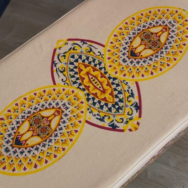 Crown Desenli Dekoratif Oval Puf - Görsel 3